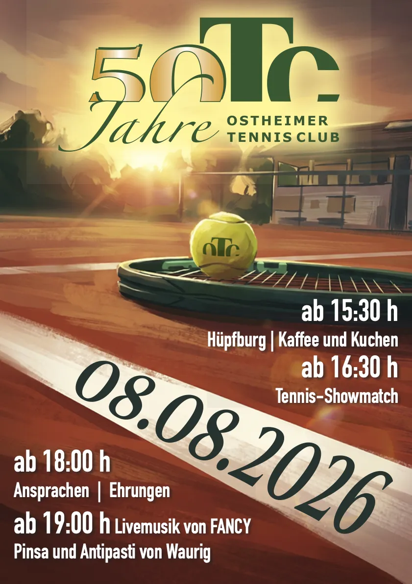 Der Ostheimer TC wird 50 und lädt uns ein! 1 otc jubi feier 2026 DIN A3 1
